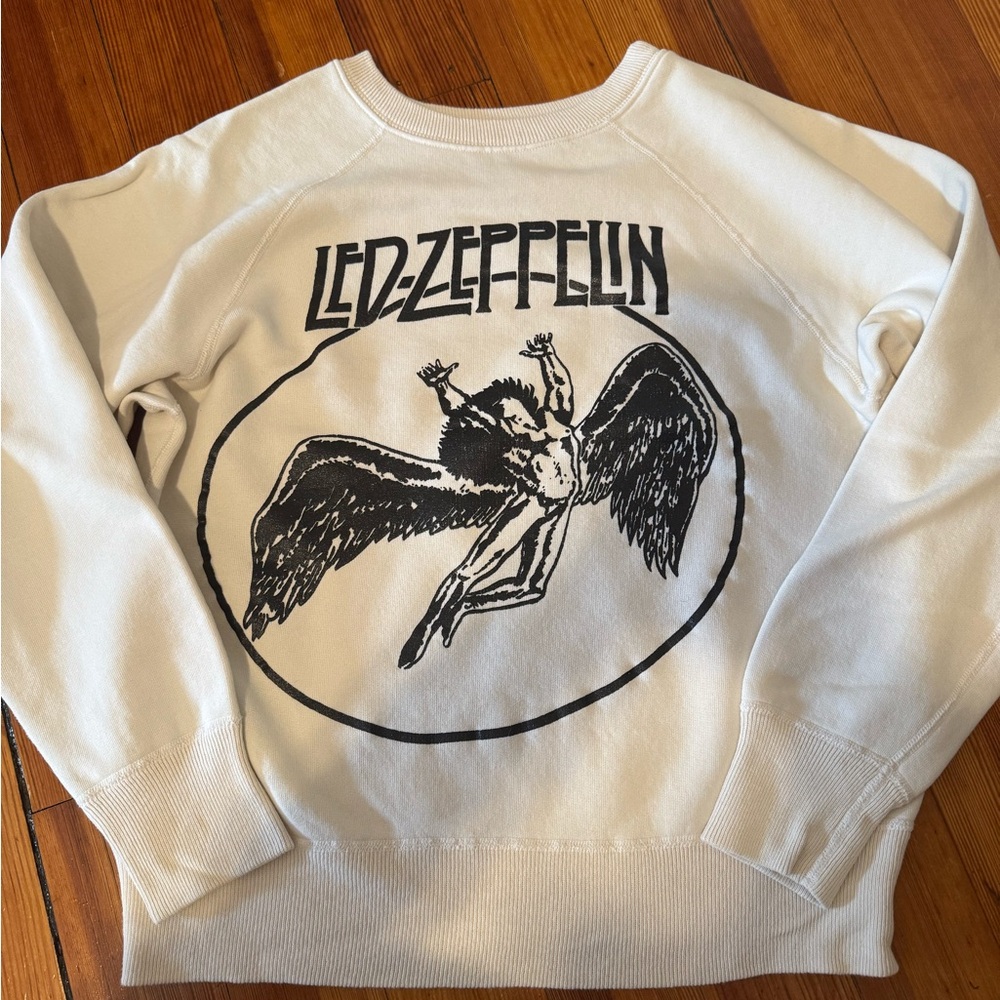 Madeworn Led Zeppelin Shrunken Sweatshirt Off White Small